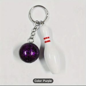 NWT (3) individual bowling ball & pin keychain.